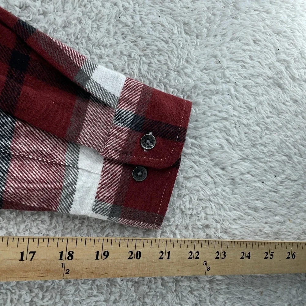 True Religion Long‎ Sleeve Plaid Shirt Mens XL Red Flannel Button Down